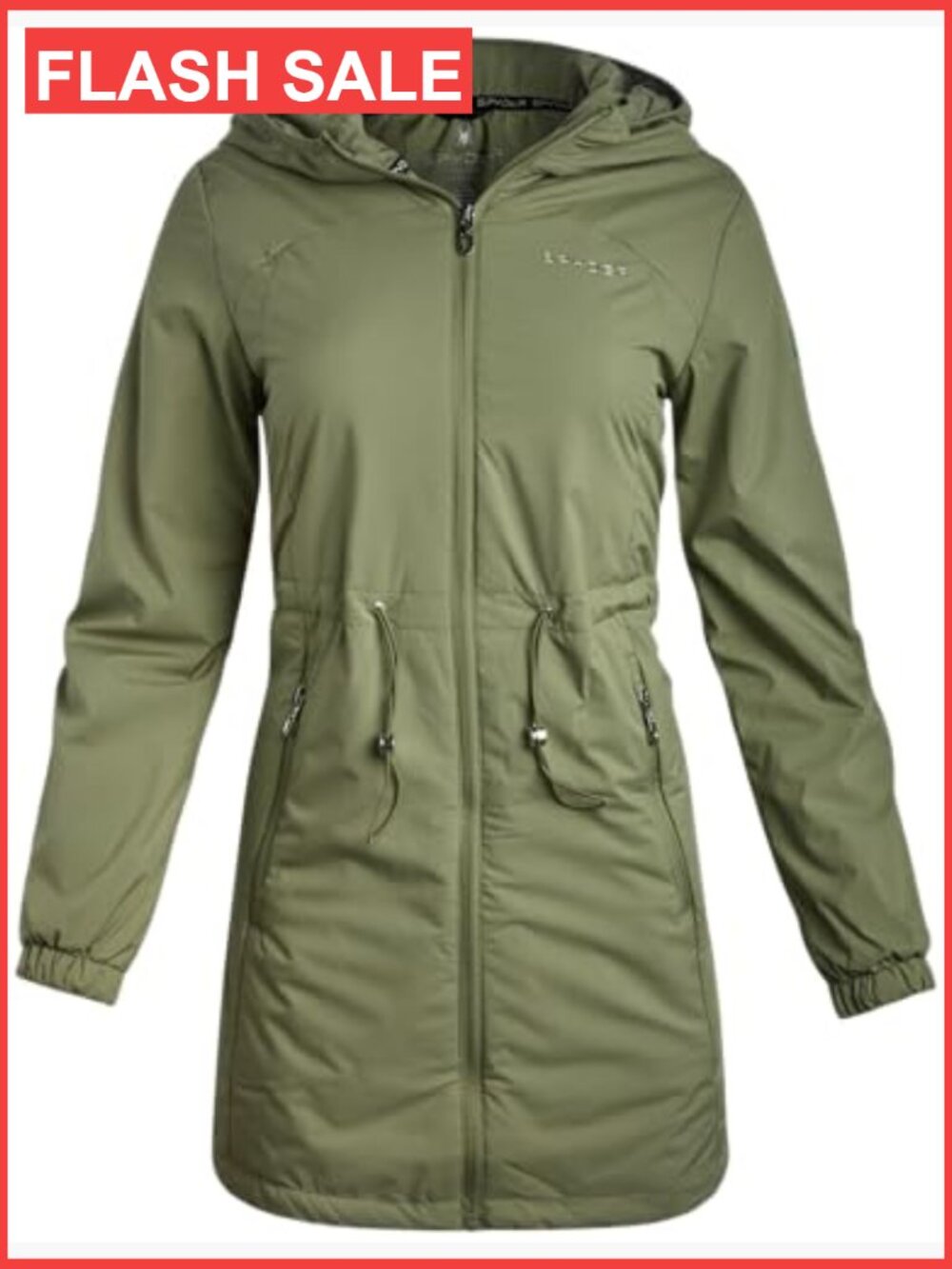 Women's Insulated Windbreaker Jacket Water Resistant Long Length - Picture 7 of 7